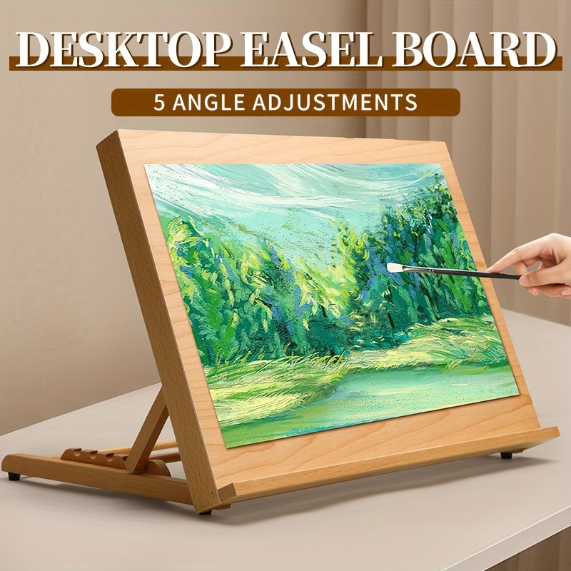  Tabletop Easel Art Easel Desktop Easel for Painting, Premium  Wooden Sketchbox Easel, Desktop Painting Easel for Student Artist Beginner  : Office Products