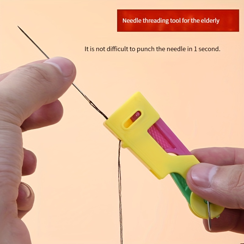 Enhebrador automático de agujas, con 2 piezas de enhebrador de agujas de  plástico, herramienta de enhebrador de aguja fácil, accesorios de costura