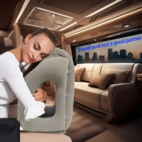 Cuscino d'aria gonfiabile cuscino da viaggio poggiatesta cuscini di  supporto del mento per aereo aereo ufficio poggiacollo cuscini pisolino
