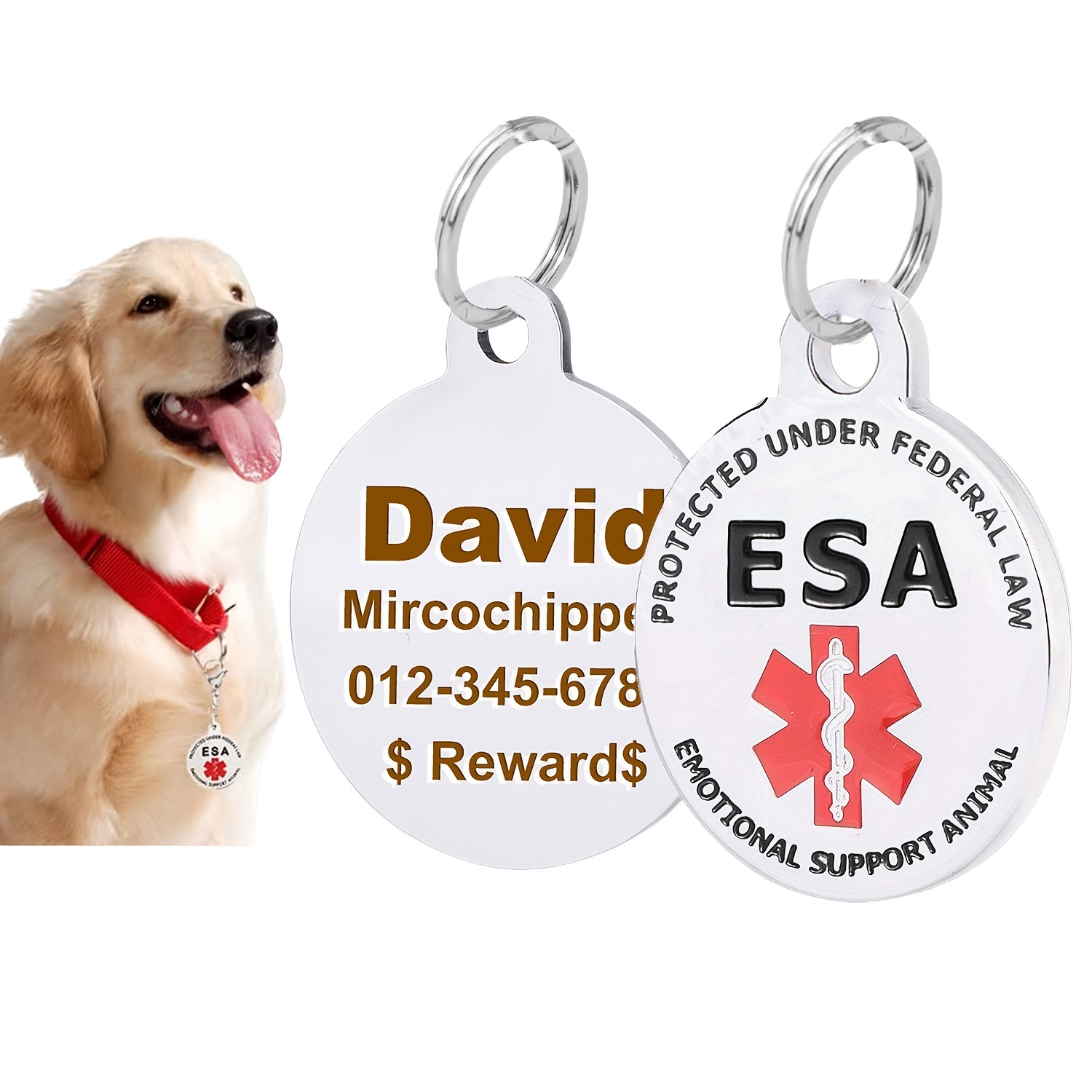 ESA or Service Dog ID Holder  Leather ID Holder with Lanyard