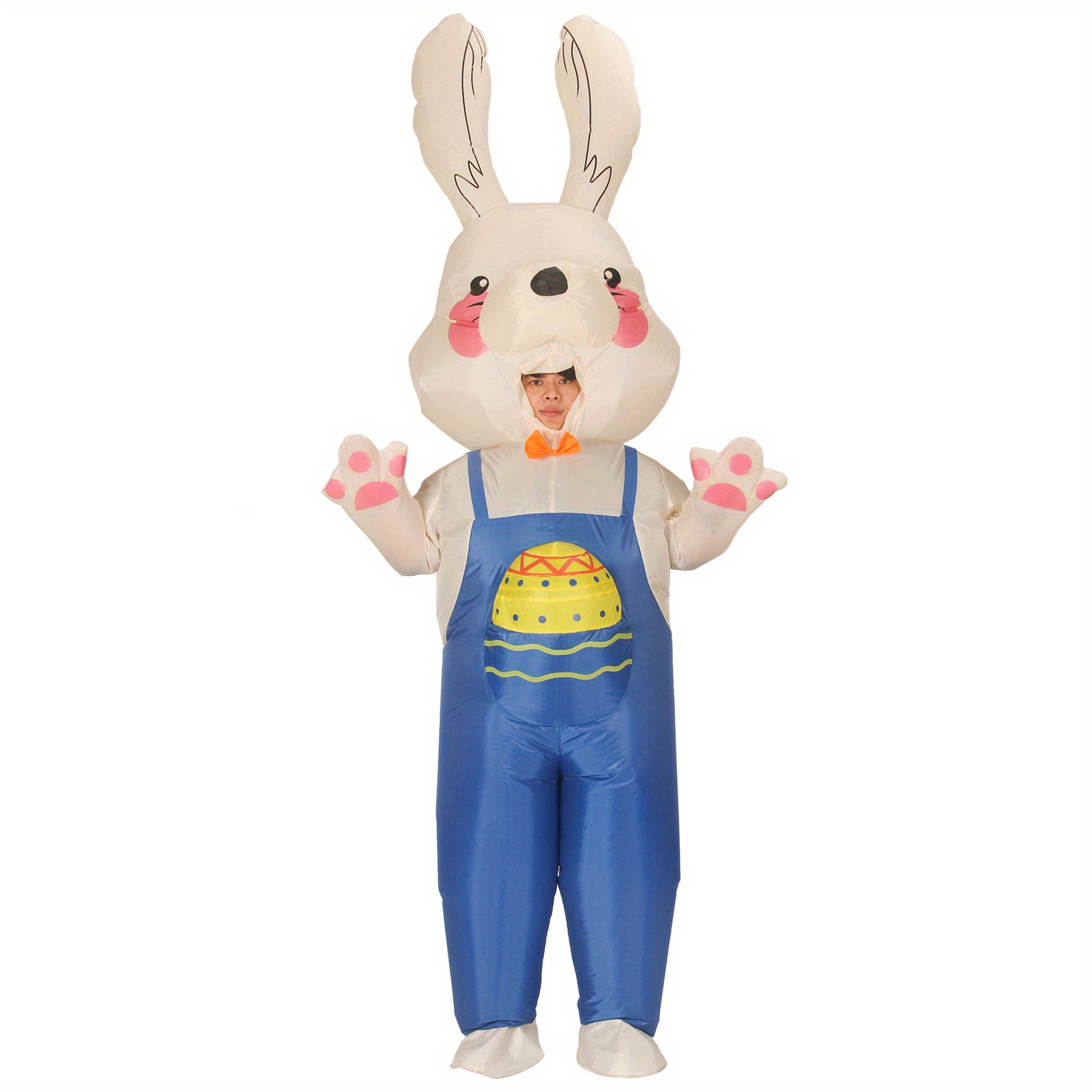 Homme Dans Un Costume De Lapin Avec De Grandes Oreilles Image