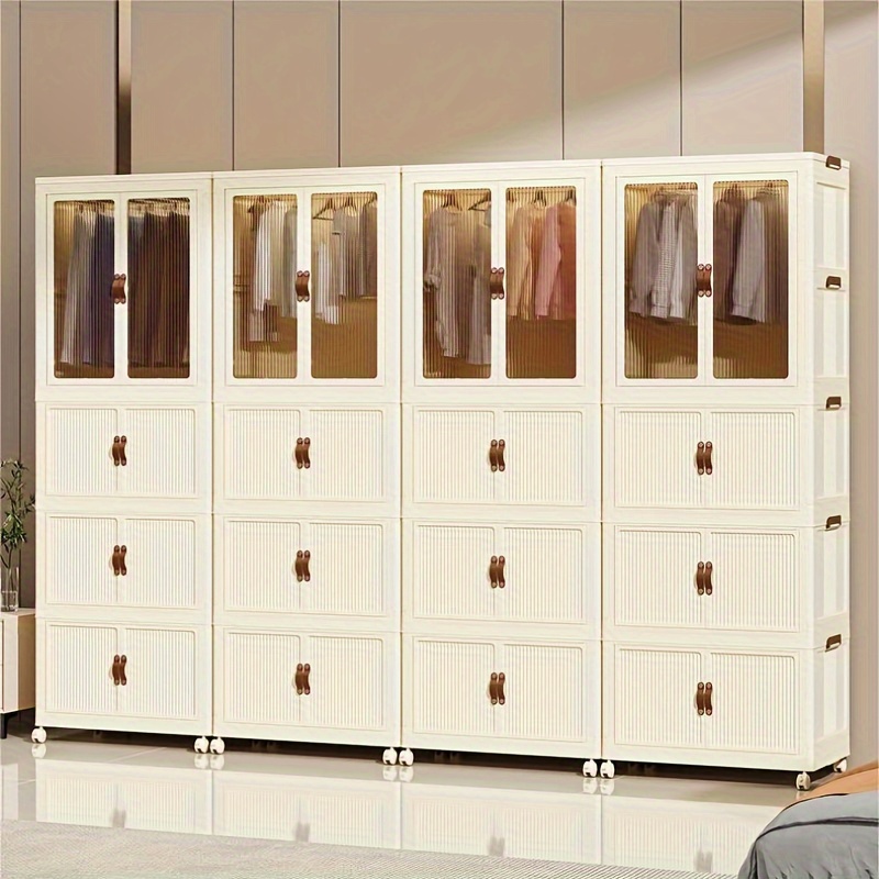 Armario plegable espacio de almacenamiento ropero organizador ropa tela  estable