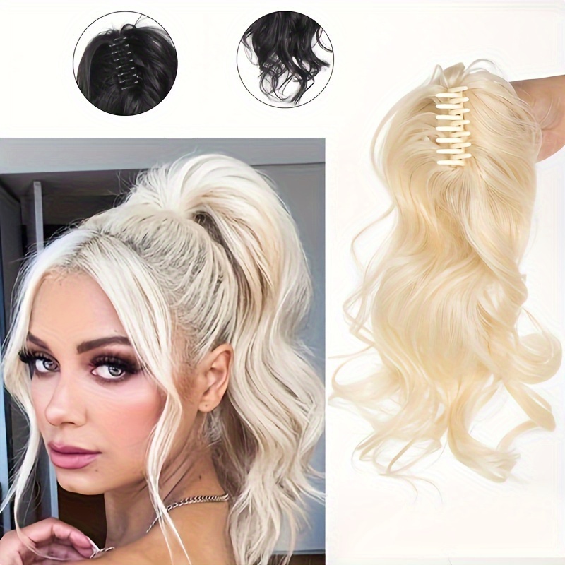 Two-Tone Wavy Half Up Ponytail Brown & Blonde