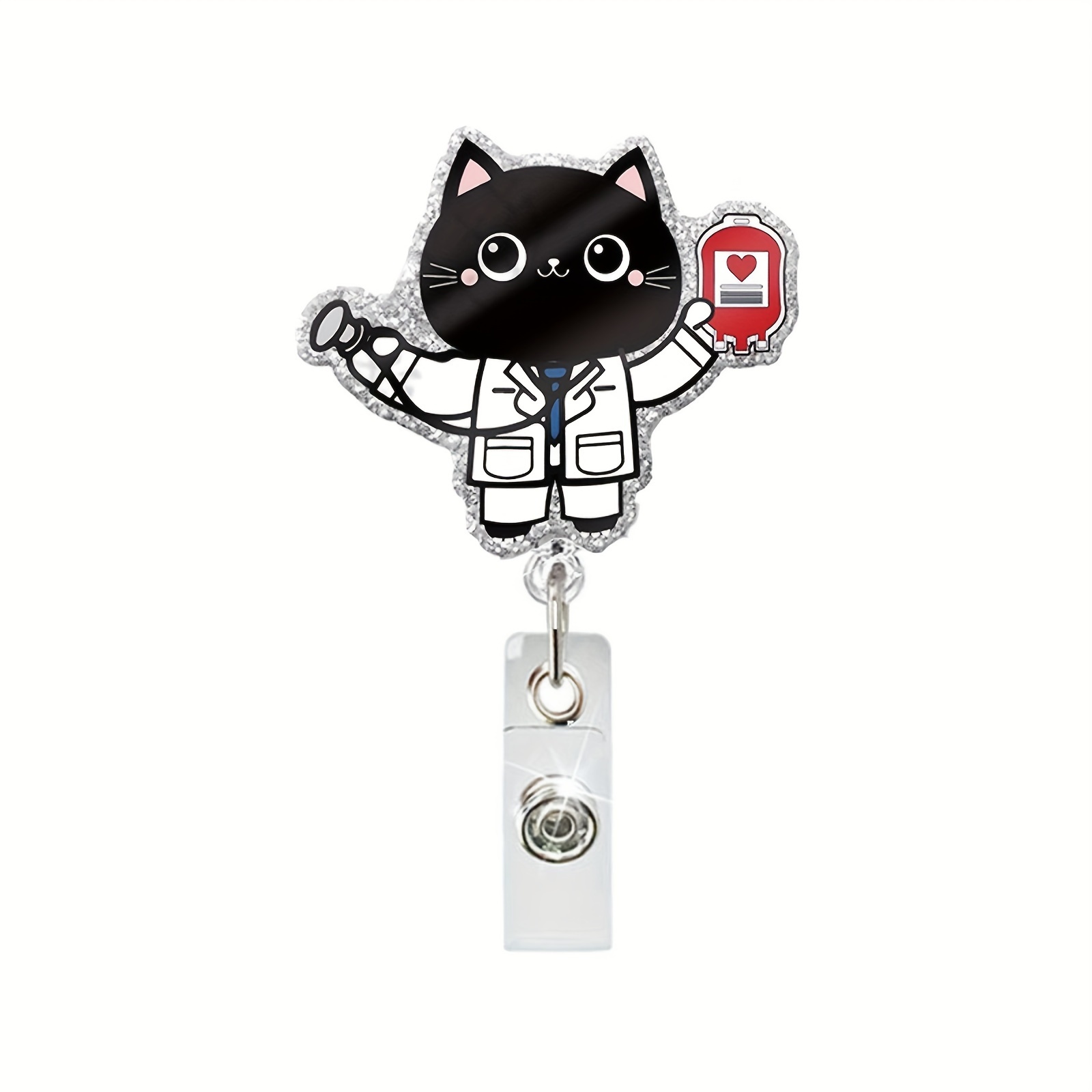 Black Cat Badge Reel - Temu