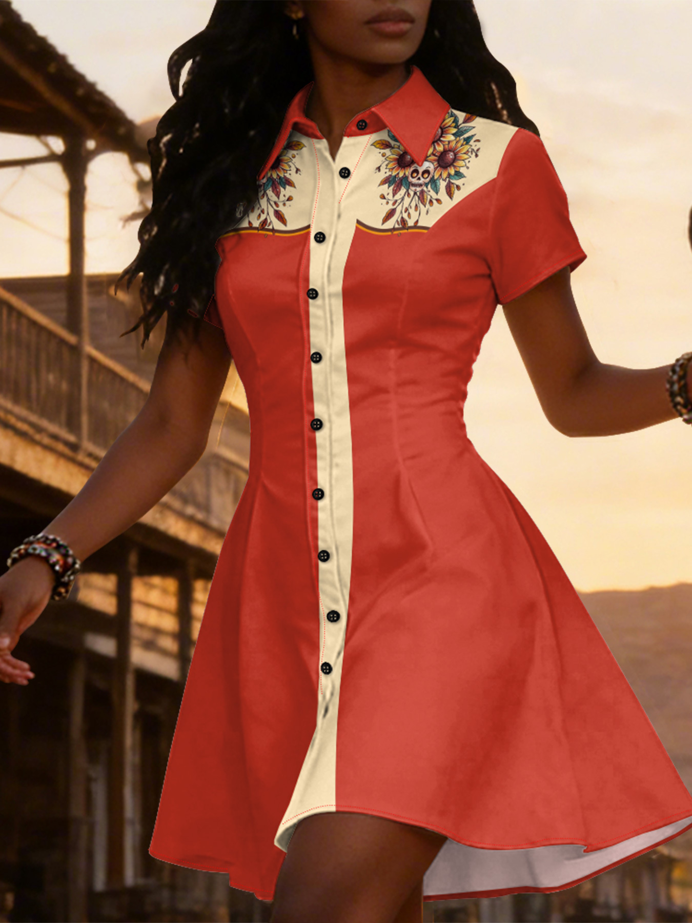 chinese dress ladies Verdusa Women's Plus Size Western Boho Floral Dress Cowgirl Country Concert  Vacation Outfits Flowy Summer Dresses Black Small at Amazon Women's Clothing  store