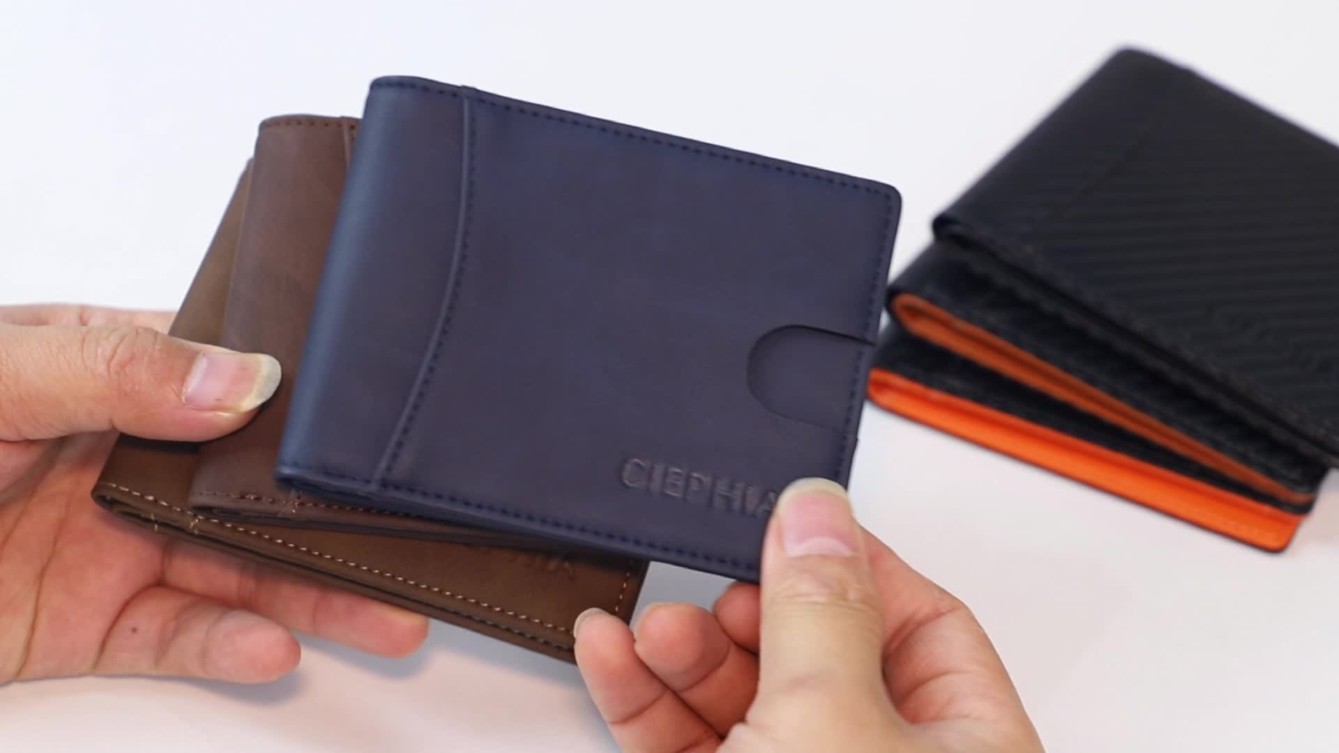 Rfid Blocking Slim Trifold Genuine Leather Simple Front Pocket Wallet Men's  Luxury Business Wallet Thin Gift - Temu