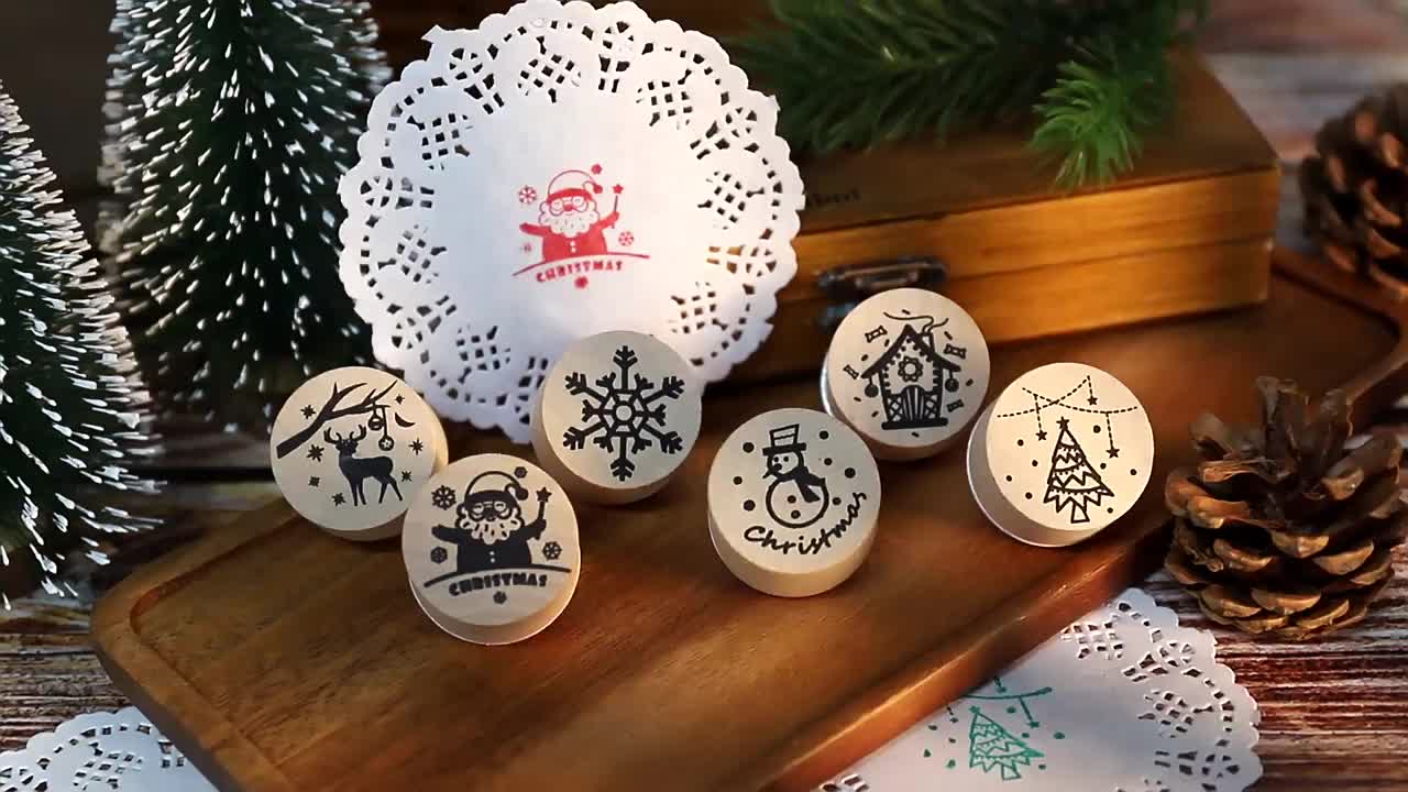 Christmas Seal for Kids Diy Craft Toys Santa Claus Snowflake Deer Merry  Christmas Wooden Seal DIY Decoration Stamps for Kids - AliExpress