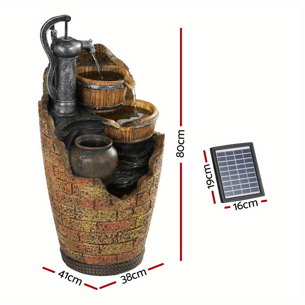   solar fountain water feature outdoor cascading hand pump design 80cm Product details 2