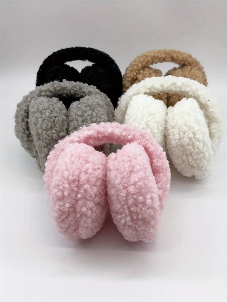 Soft Beige Ear Muffs Winter Headband with Fleece Lining