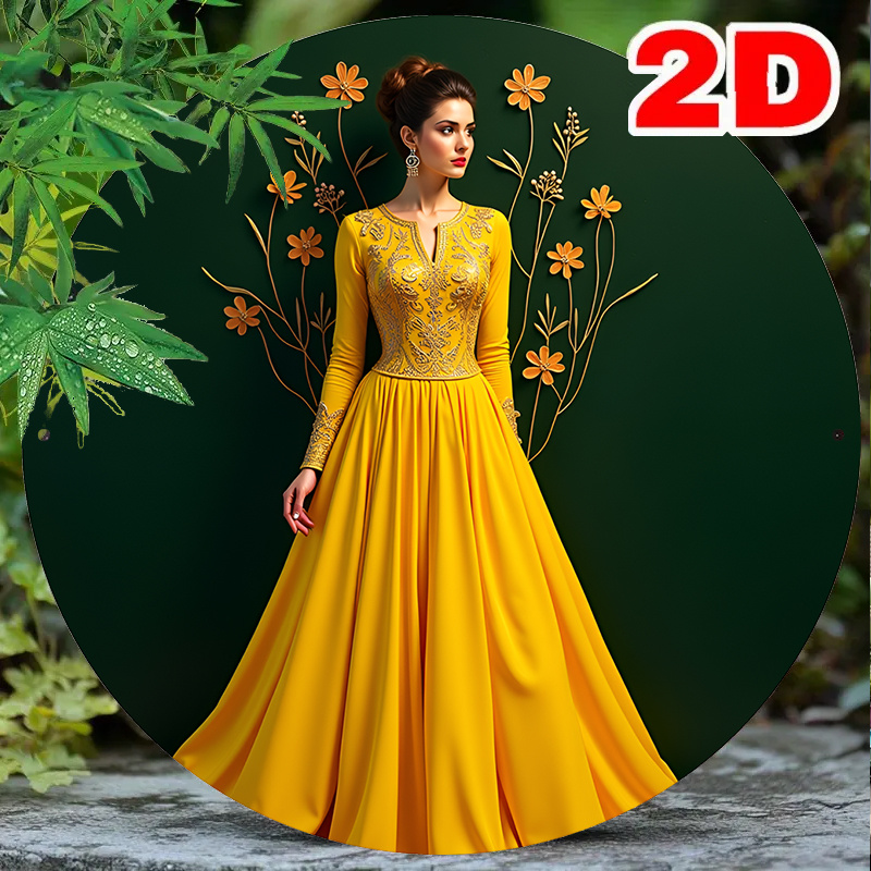 TEMU 2d Flat, 1pc [2d Flat] Round Metal Wall Sign Floral And Golden Accent Decorative Art For Home, Farmhouse & Porchmetal Wall Wall Art, 2d