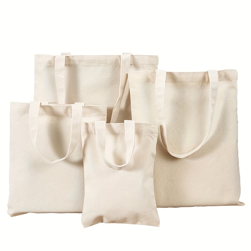 Blank Canvas Tote Bags Bulk Shopping Bag,diy Reusable Tote Hand Grocery Bag  - Temu South Korea