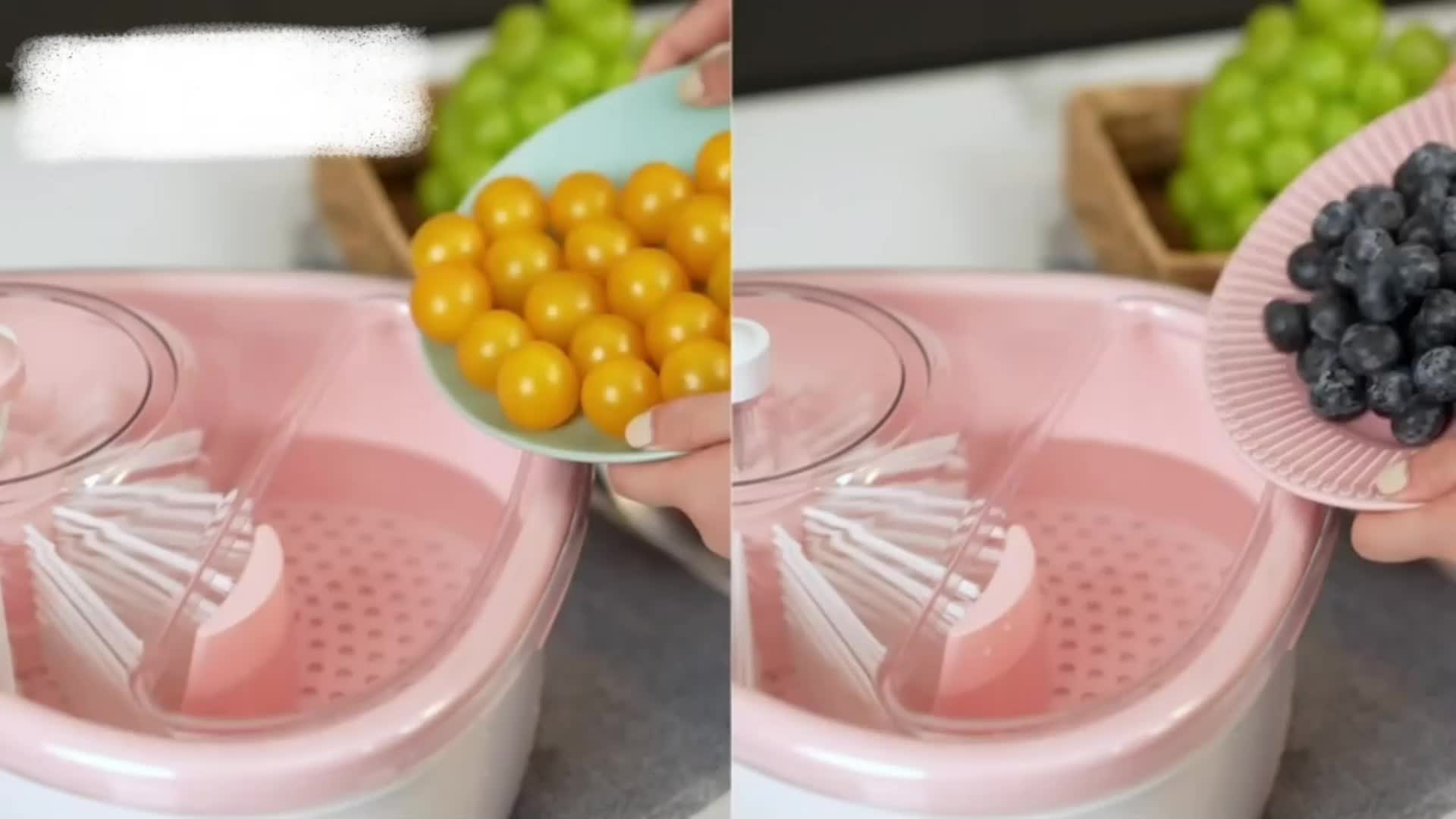 Fruit and Vegetable Washing Machine, Fruit Cleaner Spinner, Large Fruit  Washer Spinner with Brush, Multifunctional Fruit and Vegetable Scrubber  (Pink)