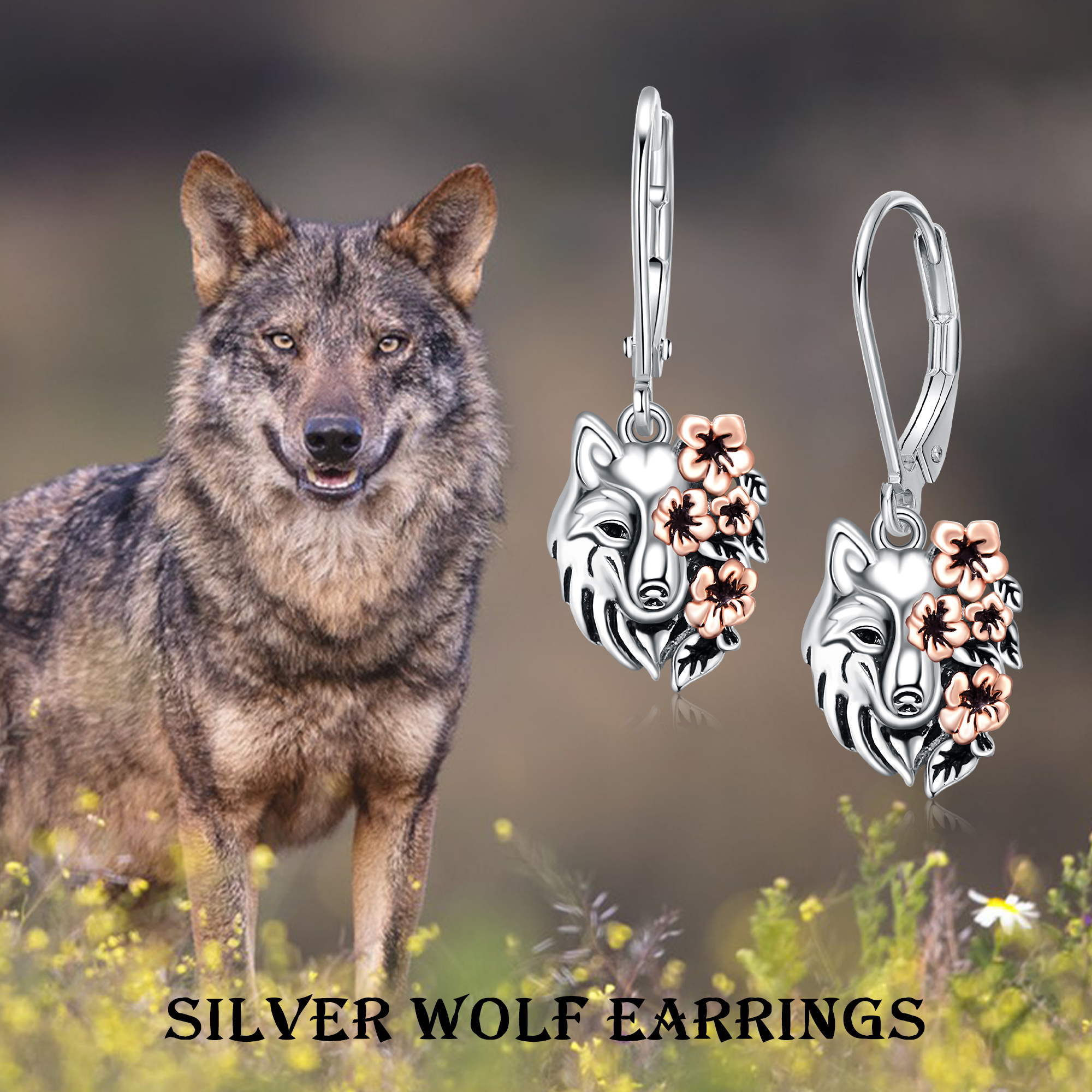 Wolf Earrings 925 Sterling Wolf Jewellery Wolf Gifts For Women