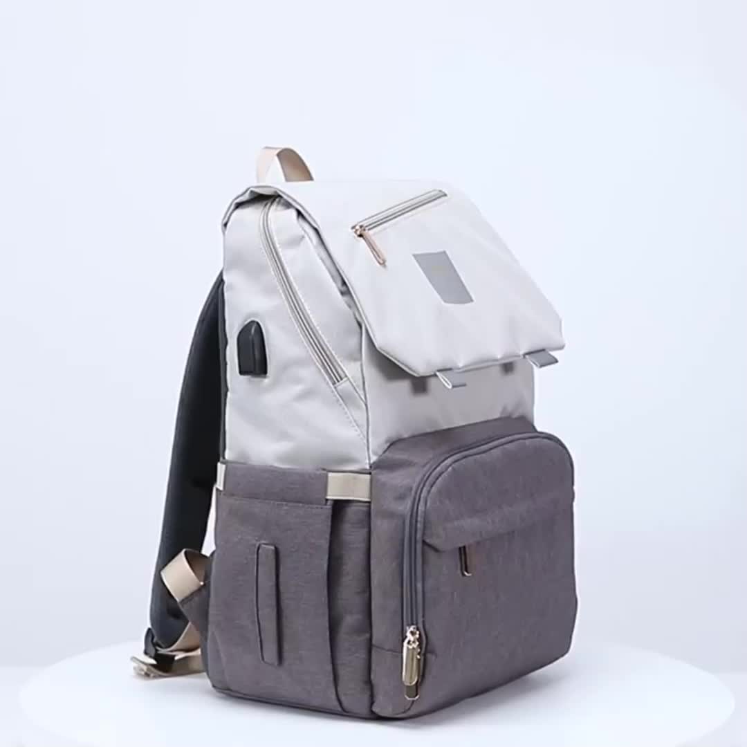 Large Capacity Diaper Backpack Classic British Style Mom Travel Bag