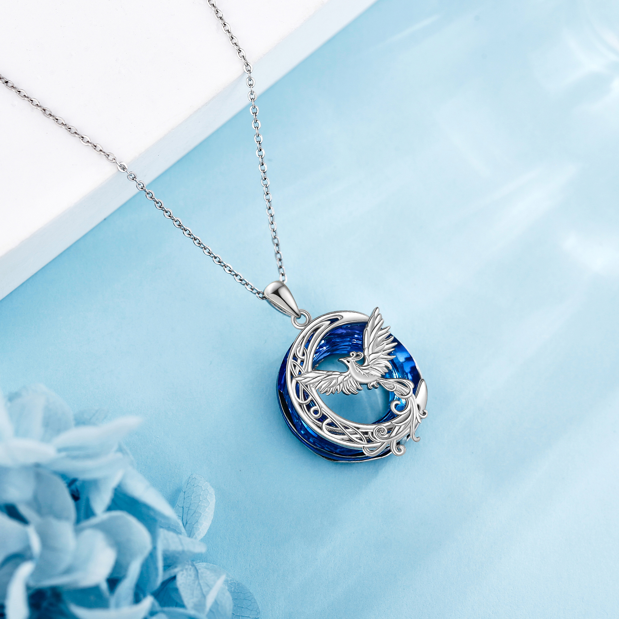925 Sterling Silver Phoenix Necklace Set, Elegant Gift