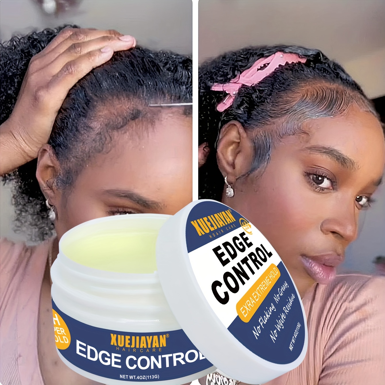 1PC(113.5g/4OZ) Hair Styling Braid Gel Extra Hold for Twist & Locks, Good  for Cornrows, Dreadlocks Hair Shaping Cream Edges Control Smooths Hair  Braids Wax , Hair Braiding Tool No Flake High Shine