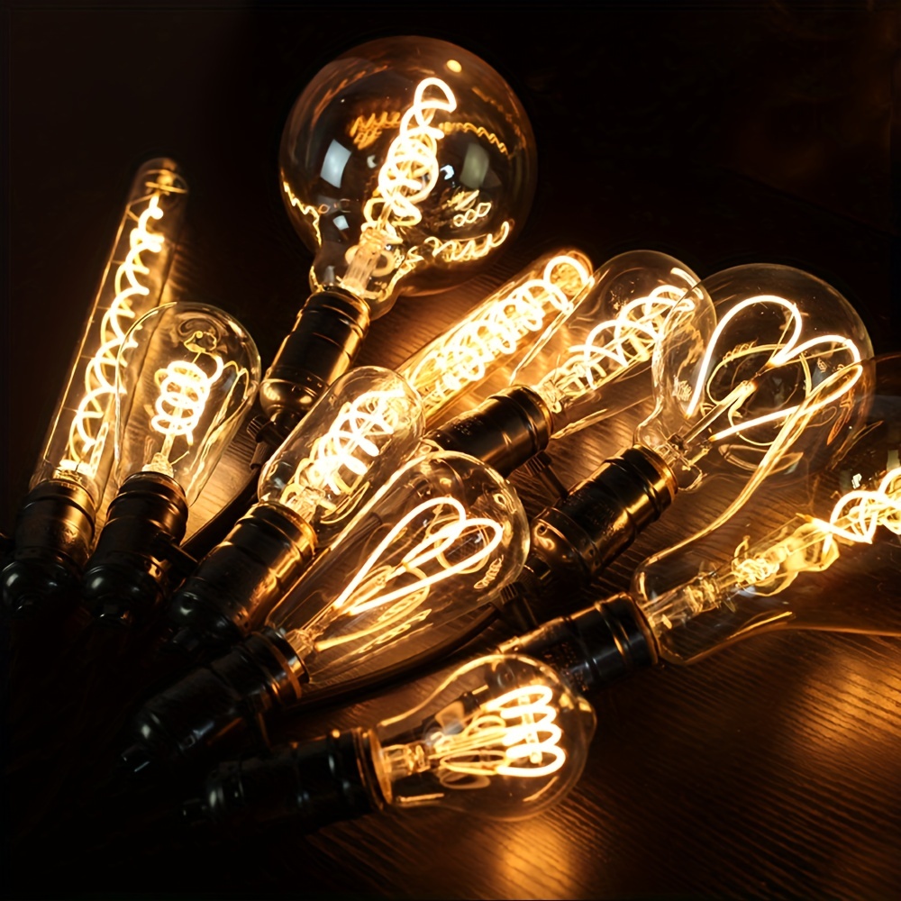 Design rétro décoratif ampoule Edison. Ornements de Noël faits