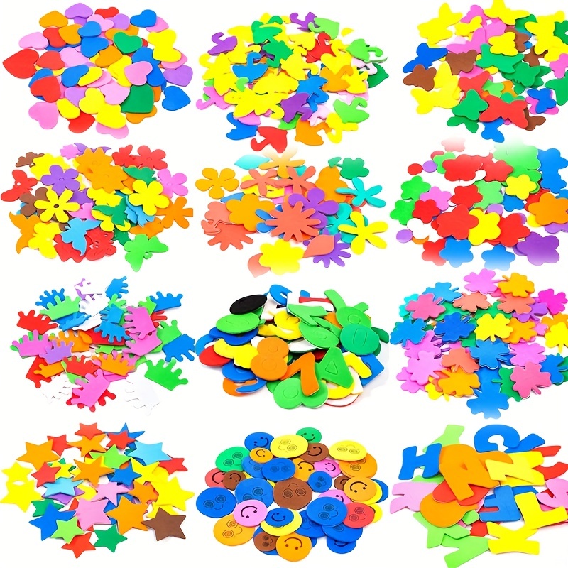 50 Pieces Foam Snowflake Stickers Self-Adhesive Snowflake Shape Stickers  for DIY Craft Projects, Assorted Color and Sizes