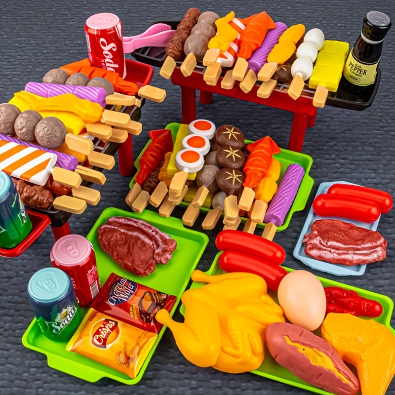 New Mini BBQ Set Children's Kitchen Cooking Play House Toys Artificial Food  Shopping Cart Montessori Early Education - Realistic Reborn Dolls for Sale