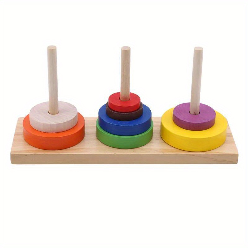 Wooden Tower Of Hanoi Teaching Aids For Infants And Young - Temu