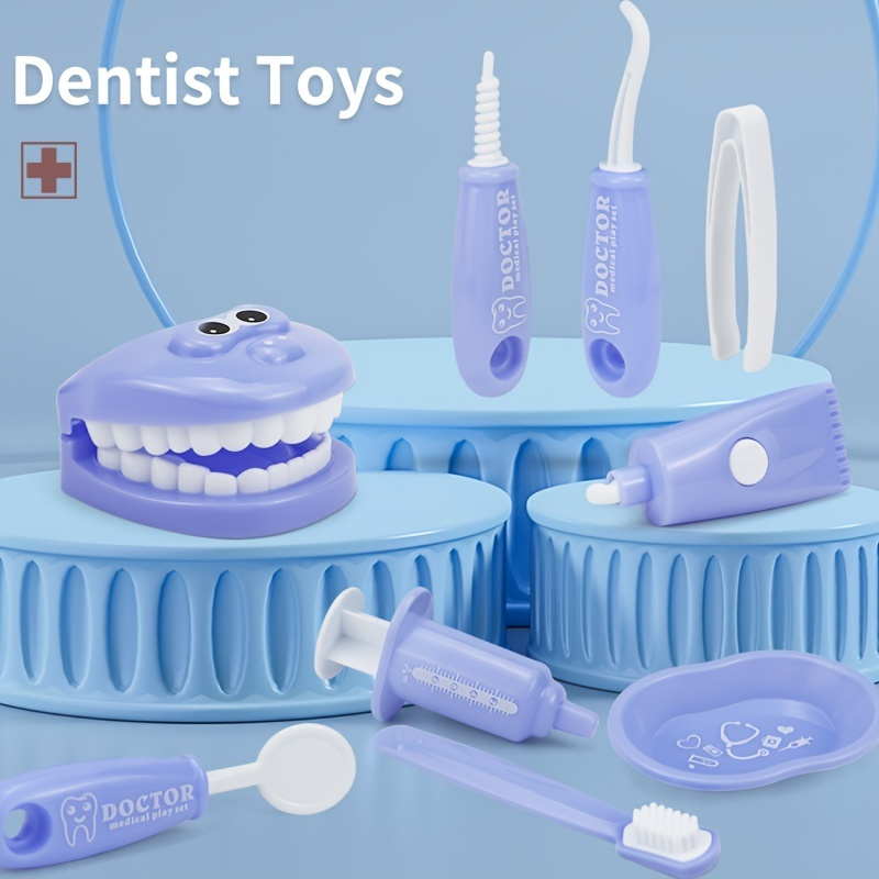 9Pcs/set Brushing Practice Kids Pretend Play Toy Dentist Check