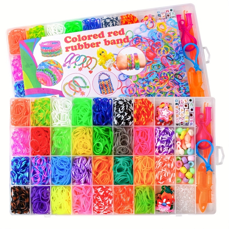 DIY Loom Bands Kit, 54Grids 40 Colors Colorful Rubber Bands Looming Kit For  DIY Refill Bracelet Making Craft Kits, Large Loom Twisted Bands With Loom