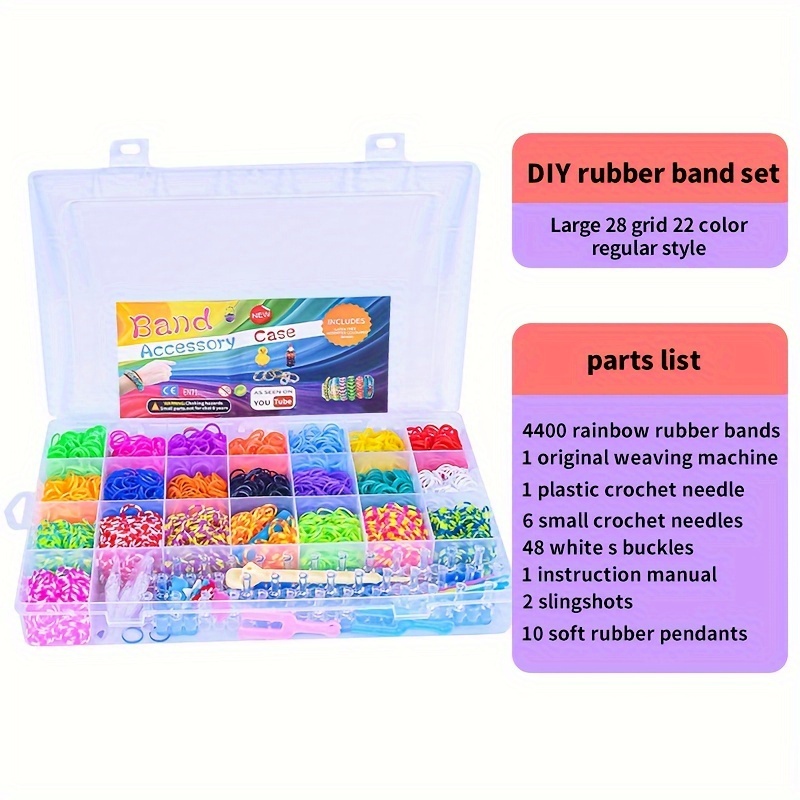 100 PCS Kids Clips Rubber Band C-Clips Loom Band Clips Bracelet Making DIY  Plastic Connectors Refills For Loom Bracelets (Clear)