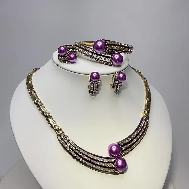 Bridal Rhinestone Simulated Pearl Jewelry Set