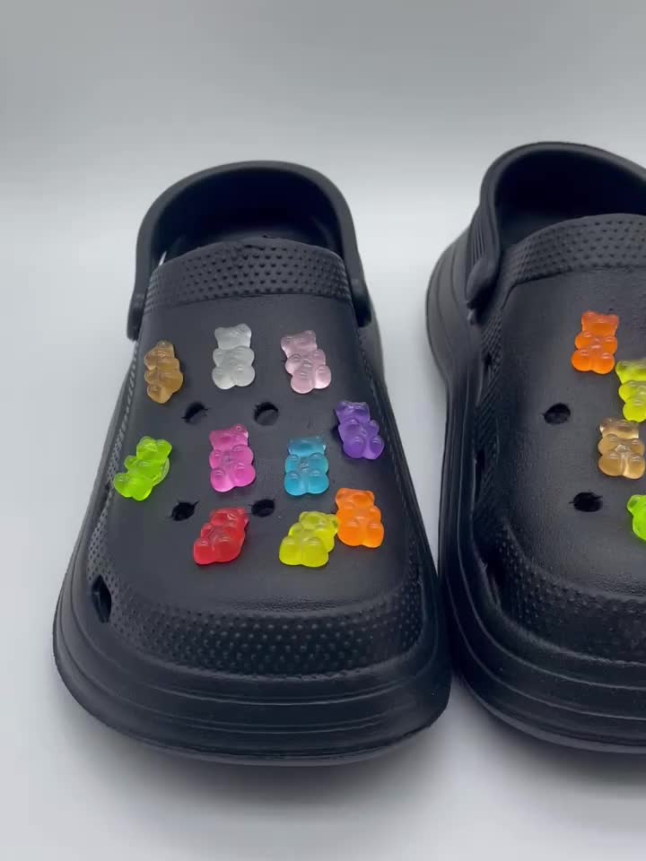 Luminous Cute Colorful Bear Shoe Charms For Diy Glow - Temu