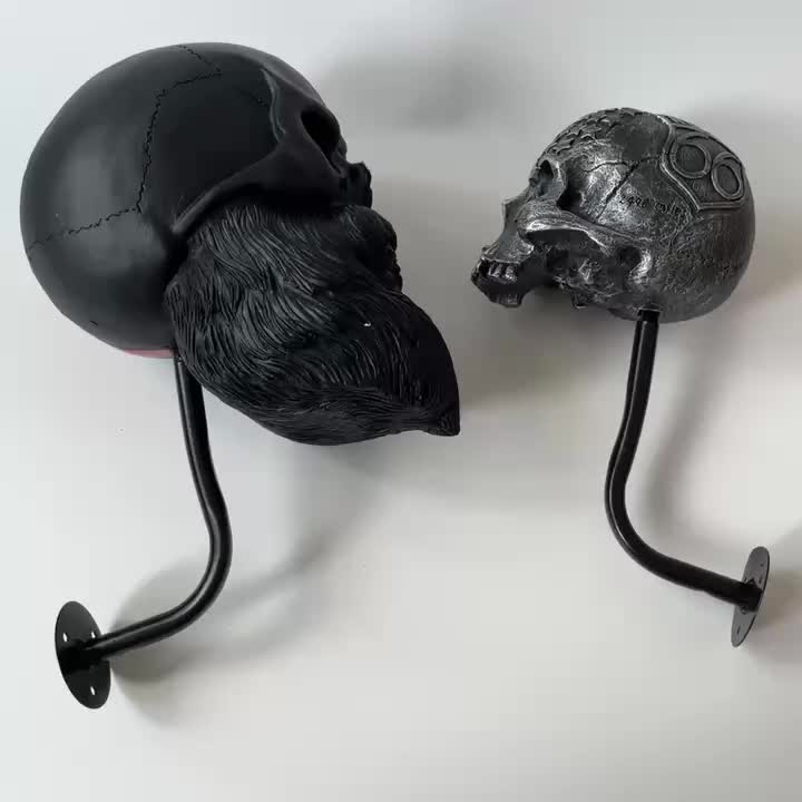 Support de casque mural T1, accessoires de moto, présentoir de chapeau,  crâne en résine, ornements artisanaux