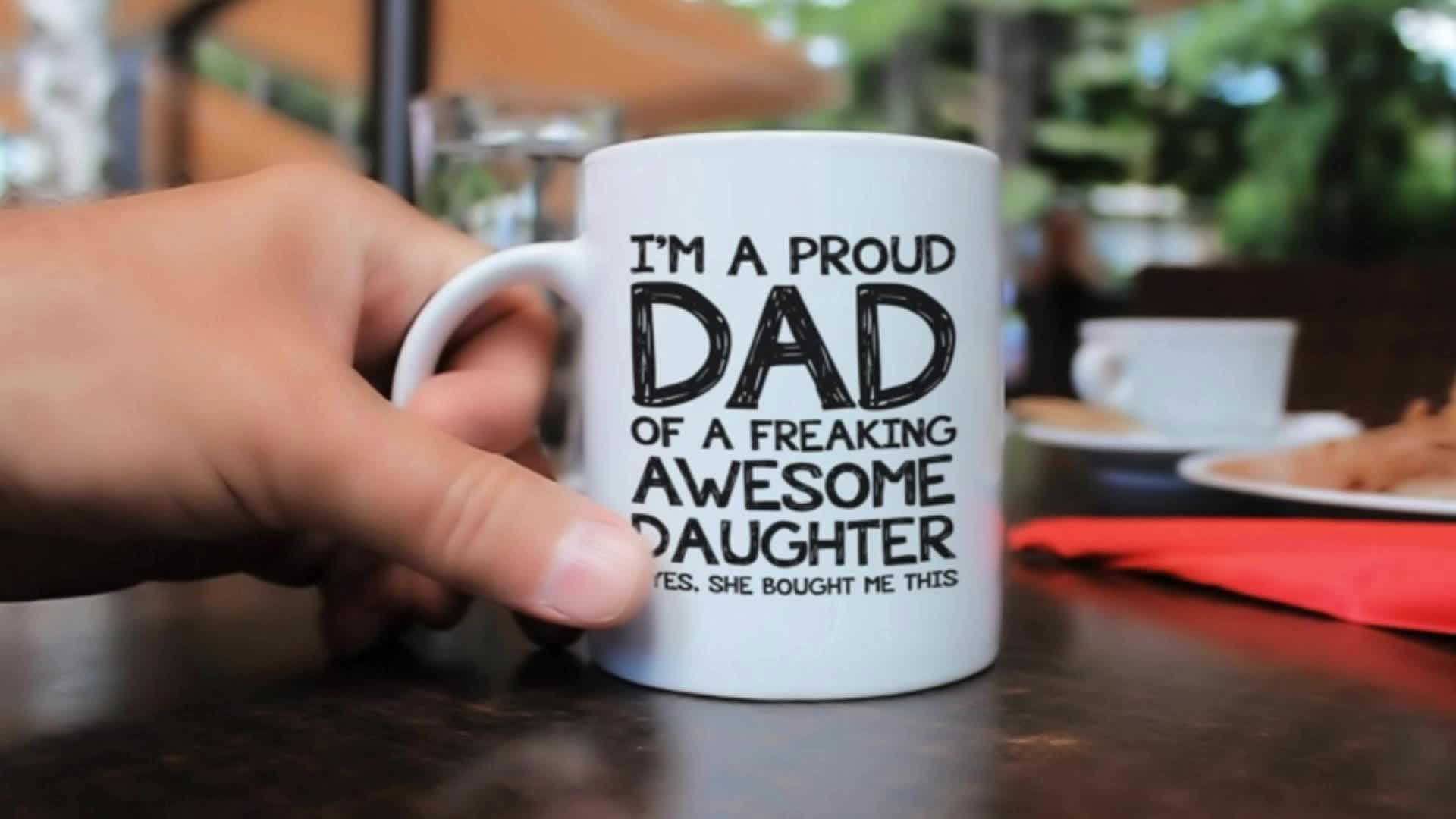 Proud Mom Of A Awesome Daughter Funny Coffee Mug - Best Christmas