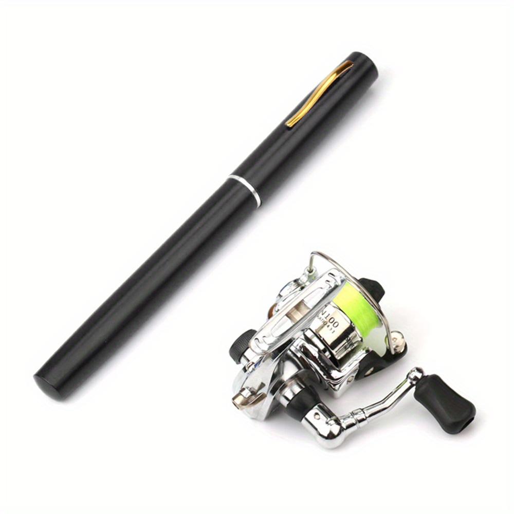   Pocket Collapsible Fishing Rod Reel Combo Mini Pen Fishing Pole Kit Telescopic Fishing Rod Spinning Reel Combo Kit