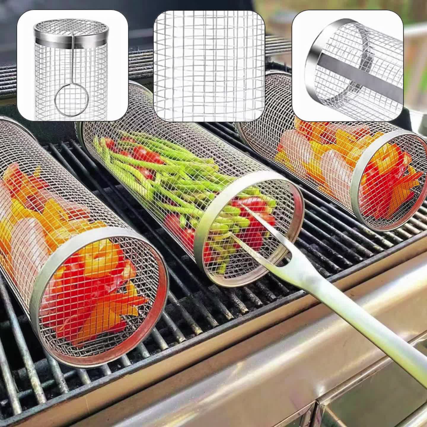 Stainless Steel Bbq Cage Grill Cage Perfect For Outdoor - Temu