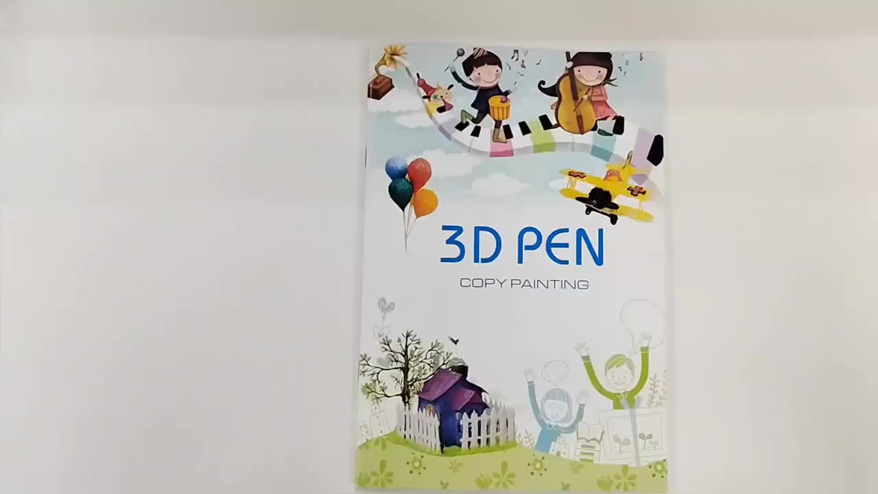  RIEOS - Libro de dibujo de impresión 3D, plantilla de papel  grueso reutilizable de 40 patrones coloridos con un plato transparente,  plantilla de graffiti de pintura con bolígrafo 3D para niños, 
