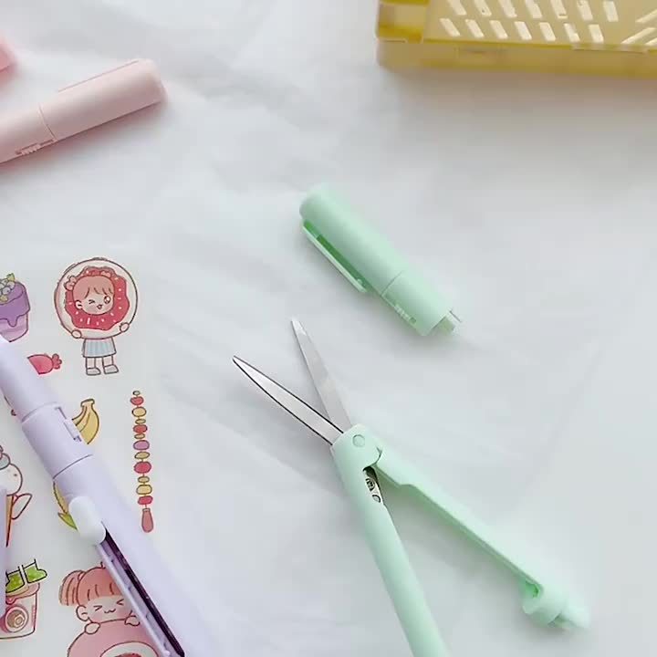 Folding Scissors Ceramic Knife Dual purpose Colored Pen - Temu