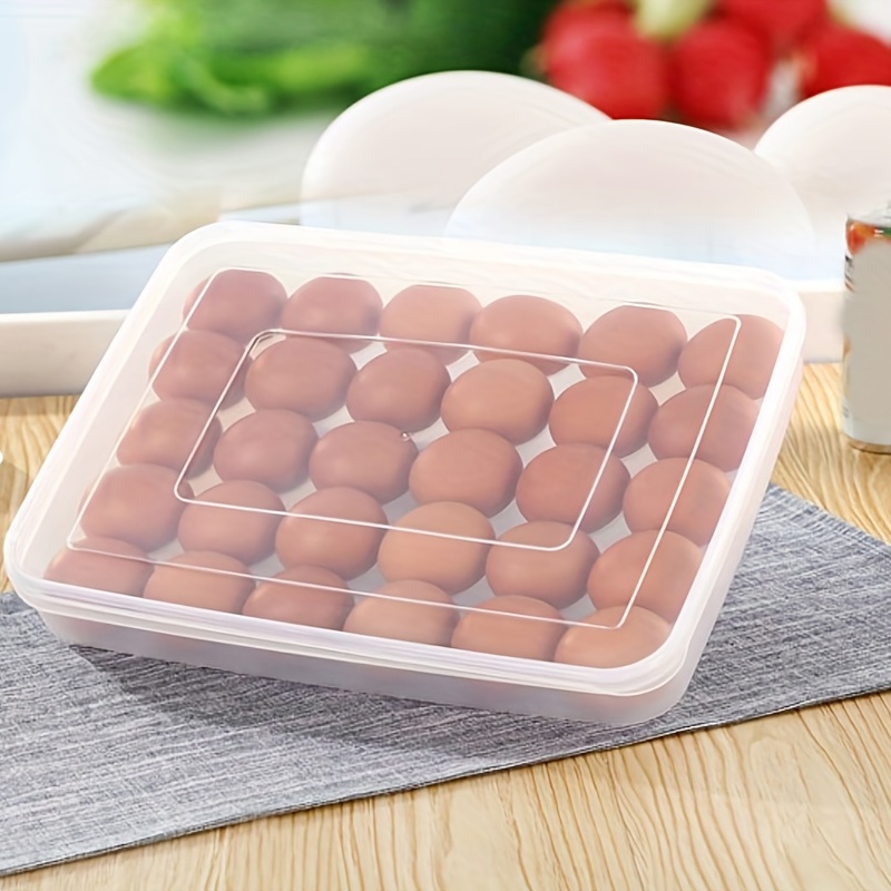 Egg Carton for Large Eggs 30 Packs with Sticker Labels, Each one hold 12  Eggs, Plastic Egg Carton for one dozen Eggs, for Refrigerator, Storage