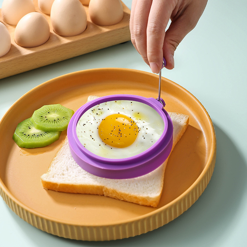 Egg Ring for Frying Eggs and English Muffin Round Egg Shaper Mold with  Handle Kitchen Stainless Steel Non-stick Egg Cooker Ring