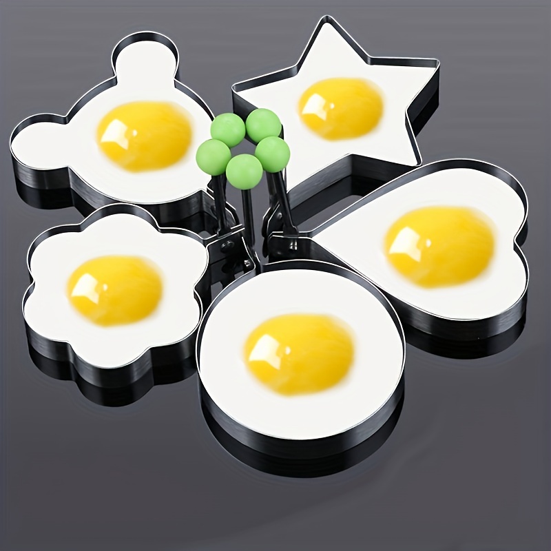 Anneaux à œufs, Anneaux d'œufs en Silicone Bagues de Cuisson D'oeufs, Avec  Brosse en Silicone, Séparateur d'oeufs, Convient pour les œufs Pochés