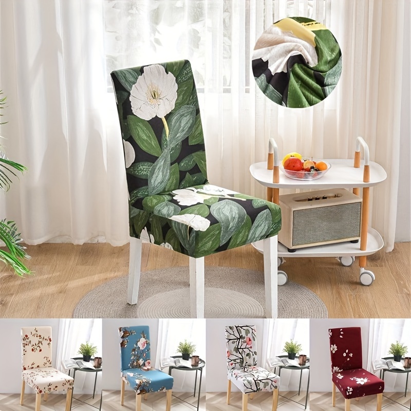 Funda para silla de primavera, 6 piezas, fundas de asiento de poliéster y  elastano, protector de silla extraíble para decoración de banquetes de  boda