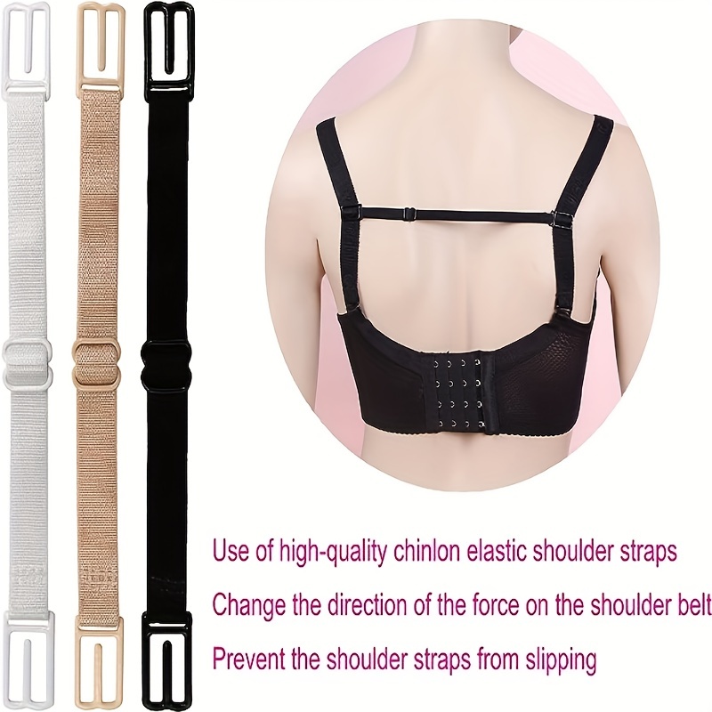 3 Pairs Invisible Bra Straps Transparent Detachable Adjust Shoulder Strap  Women Elastic Silicone Bra Belt Underwear Accessories