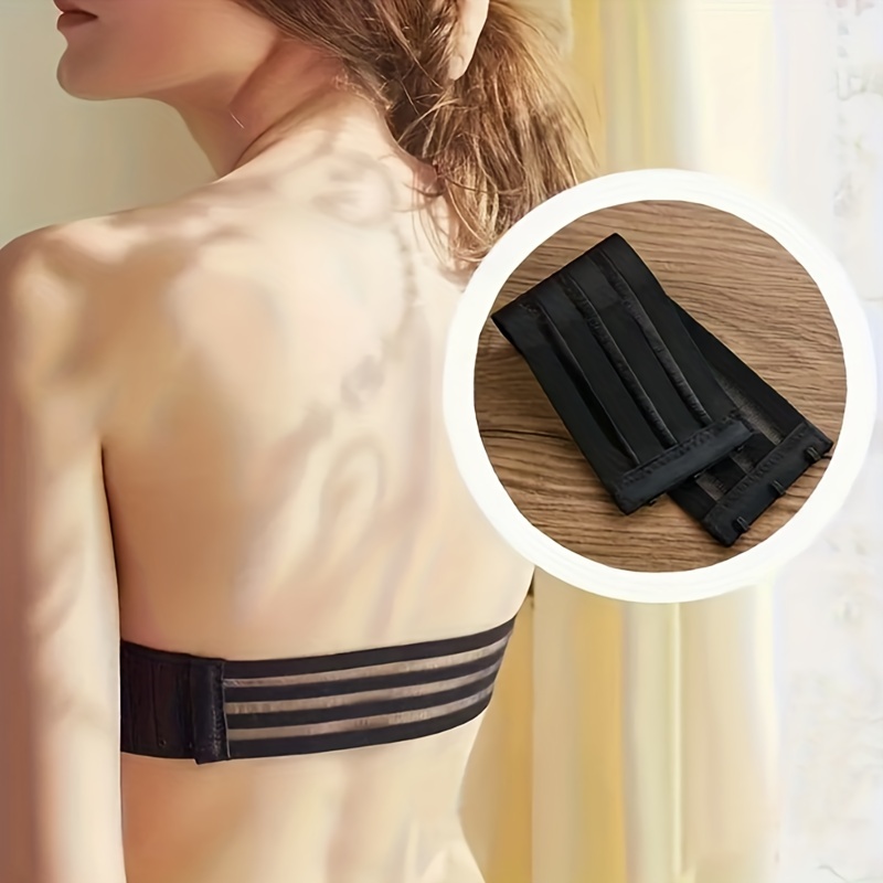 2pcs Clear Bra Straps Transparent Invisible Detachable Adjustable Silicone  Shoulder Strap Women Belt Intimates Accessories