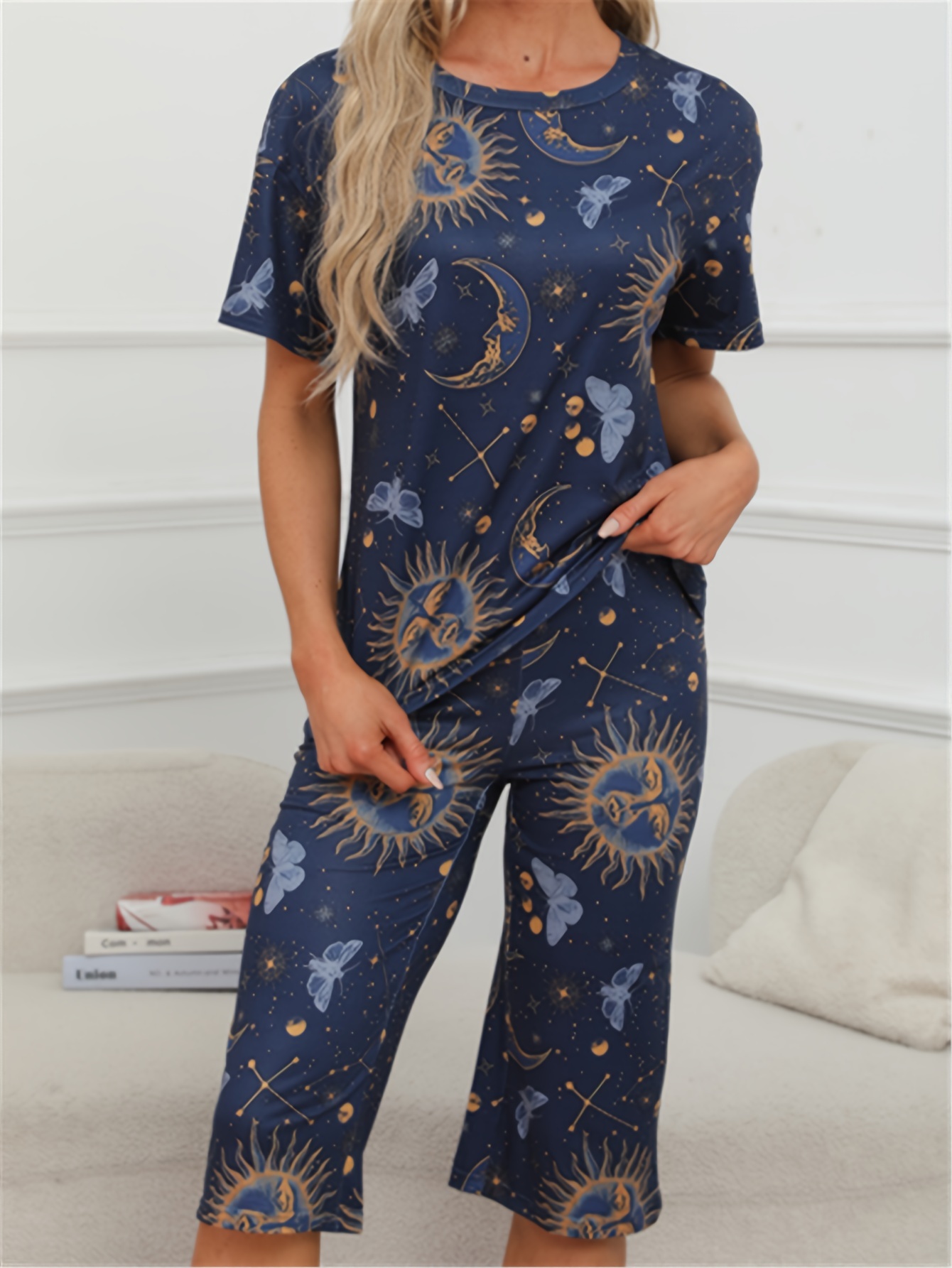 Stars Above Pajama Top - Temu