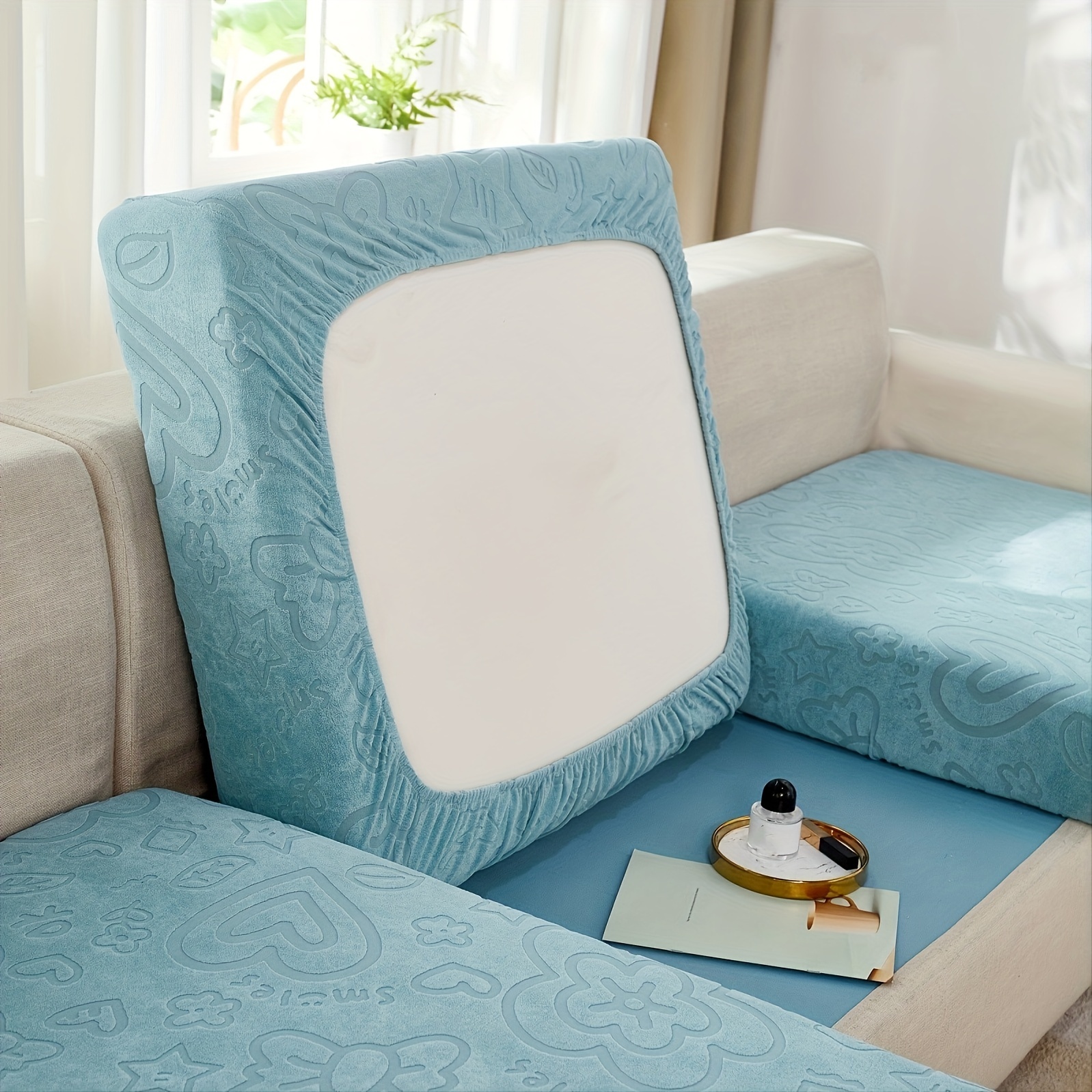Funda de cojín elástica para asiento de sofá, Protector de chenilla grueso  Universal, antideslizante, con textura, para gatos - AliExpress