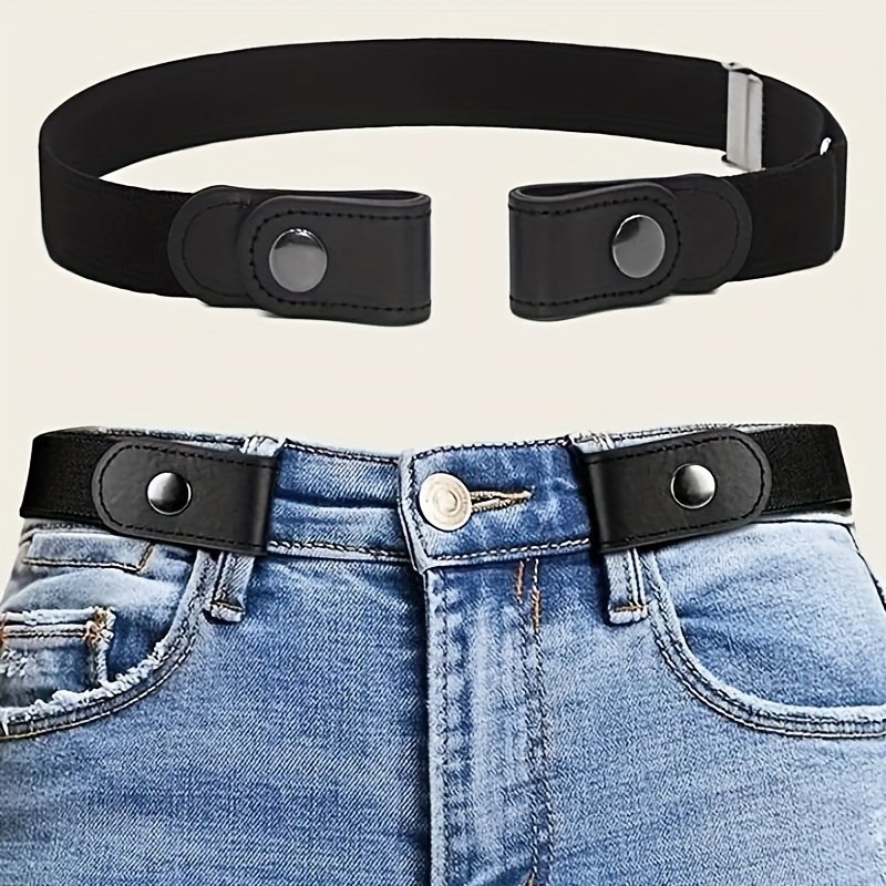 Plus Size No Buckle Elastic Belt For Women & Men Comfortable Stretch  Invisible Belts For Jeans Pants