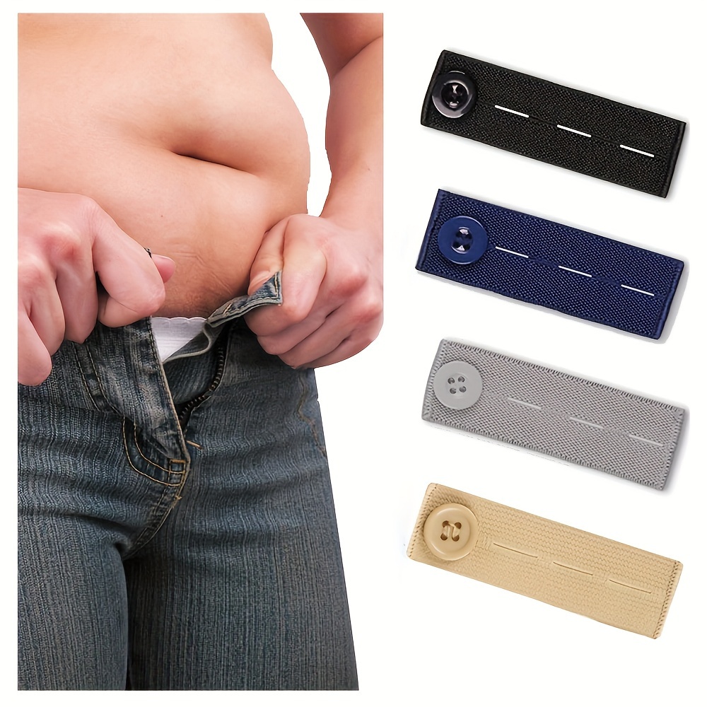 4pcs Expander Button For Extender Jeans Pants Collar, Pants Waist No Sew  Instant Silicone Extender Button For Men And Women