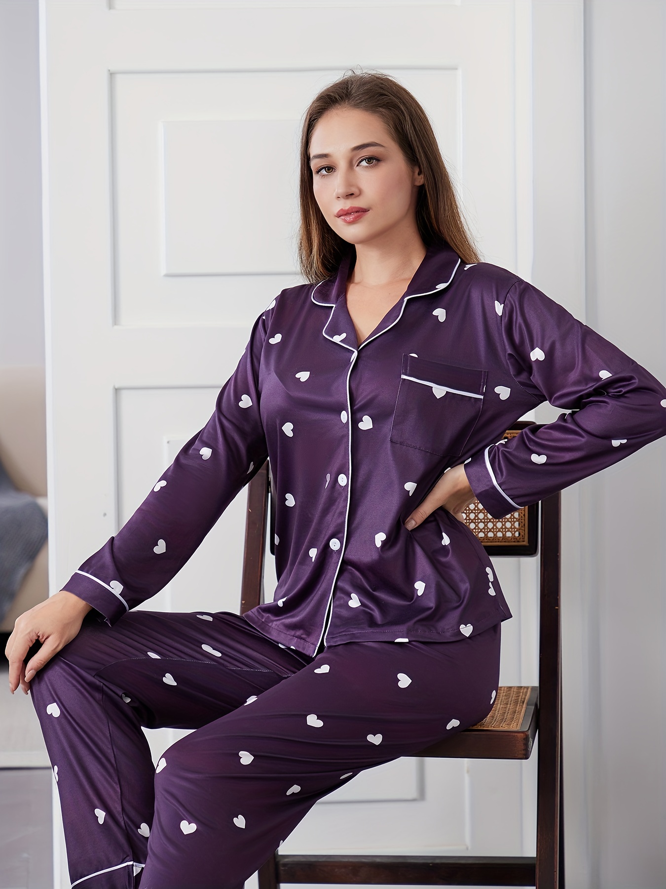 Purple pyjamas best sale