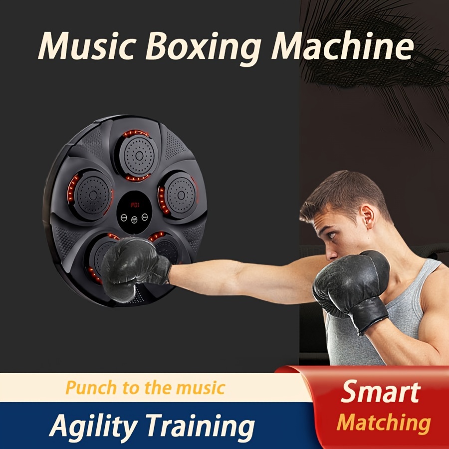 Boxing Training Machine, Smart Music Wall Mounted Punching Sports  Rechargeable LED Light, Hand/Eye/Speed Reaction for Kids/Adults/Home Workout