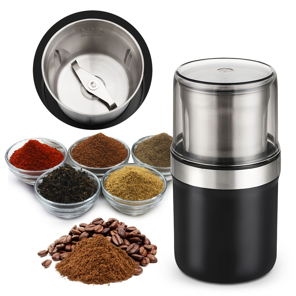 SHARDOR Coffee Grinder Electric Herb/Wet Grinder for Spices and Seeds with  2 Removable Stainless Steel Bowls, Silver