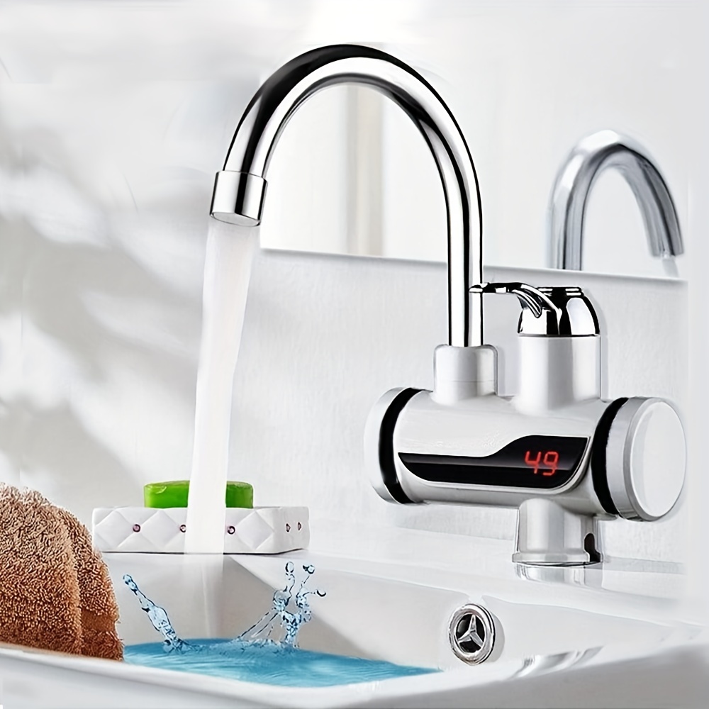 3000W robinet électrique chauffe-eau chauffage instantané maison salle de  bain cuisine chaud & froid mitigeur robinet led affichage eu plug