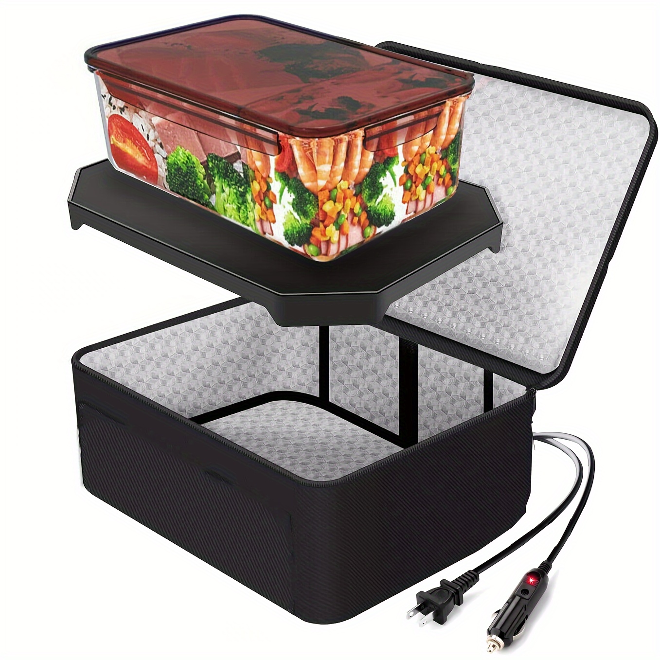 Portable Oven Personal Food Warmer - 110V Portable Microwave Mini Oven, ,  Heated Bento Lunch Box for Cooking and Reheating Food in Office, Parties